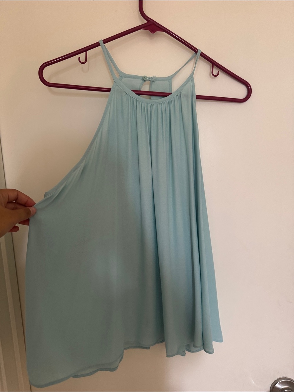 Lush Pale Aqua Halter Swing Camisole